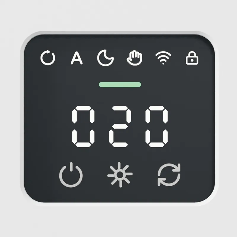 InCare Air display with every status light and touch button lit